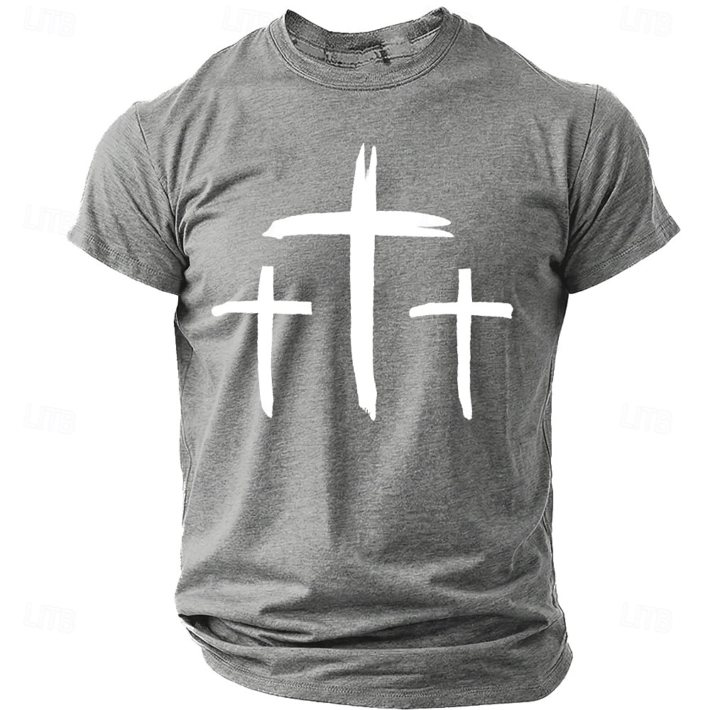Hombre Cruz Camiseta Manga Corta Camiseta Impresión 3D Cuello Barco Camisa Moda Design Sencillo Casual Diario Fiesta Rojo Verano Primavera Ropa S M L XL XXL XXXL 2026 - $18.99 –P15