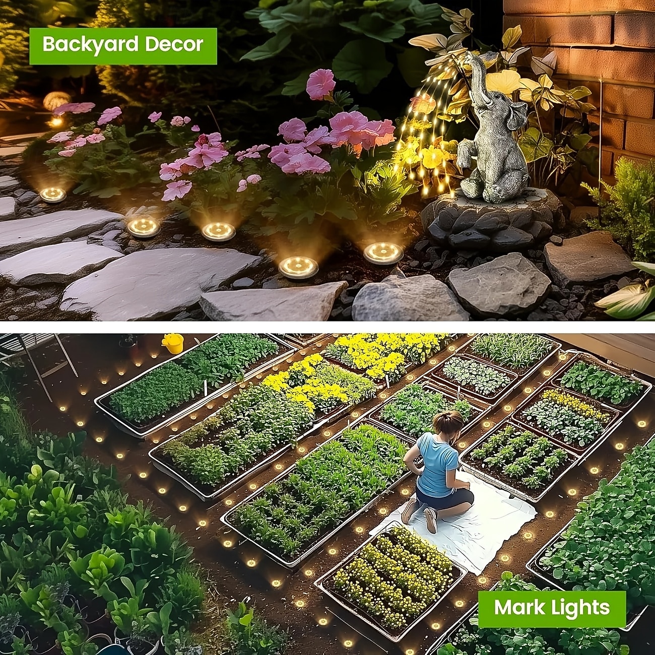 16 Pcs Outdoor Solar Garden Lights, IP44 Waterproof Pathway Lights with 8 LED Beads, Decorative Ground Stake Lights for Yard, Lawn, Flower Bed, Farm, Patio, Driveway, Landscape, Outdoor Decor 2026 - $53.99 –P6