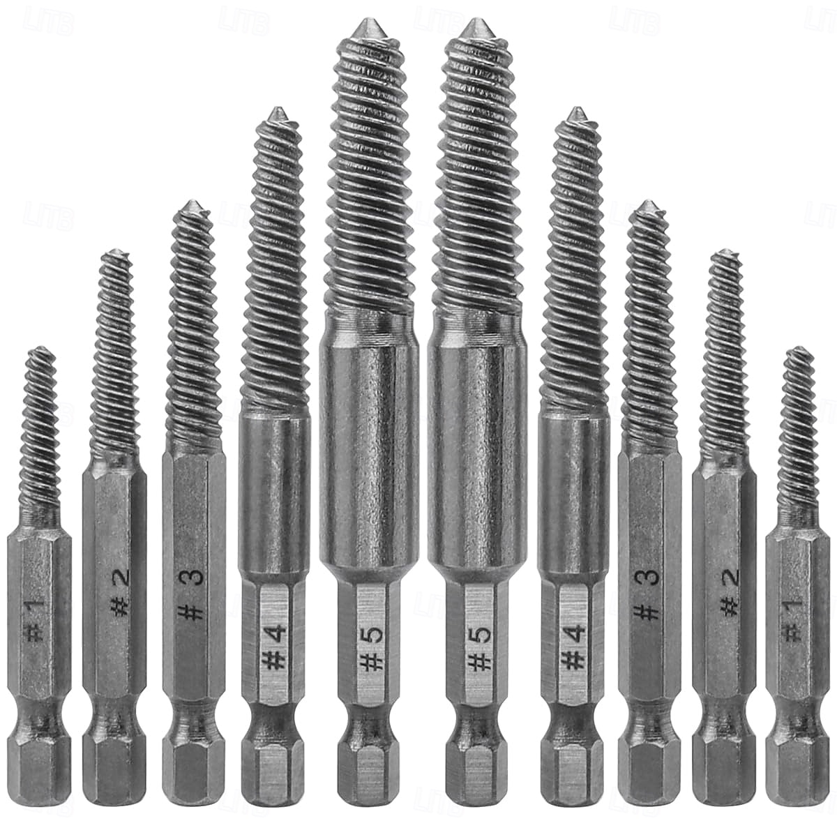 Набор из 10 предметов для извлечения сломанных винтов, комплект сверл для удаления сорванных резьбовых соединений, шестигранный хвостовик 1/4 дюйма, инструмент для легкого извлечения поврежденных 2026 - $15.99 –P1