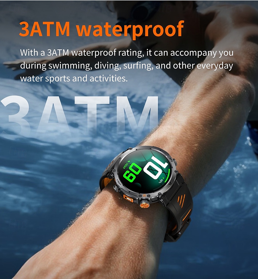 Rugged GPS Smart Watch for Men, Outdoor Sports Watch with 6 Satellite Positioning Systems, Trajectory Return Tracking for Mountaineering Hiking, Heart Rate SpO2 Monitor, Waterproof Metal Band Watch 2026 - $57.99 –P14
