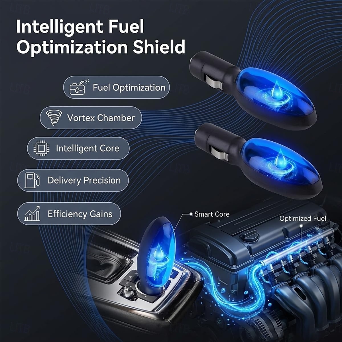 2 Pack Car Fuel Saver, Plug and Play Fuel Saving Device for 12V Vehicles, Powerful Automotive Fuel Economizer, 92mm Compact Gas Saver with Real-time Feedback, Sapphire PC Shell, Blue 2026 - $17.99 –P6