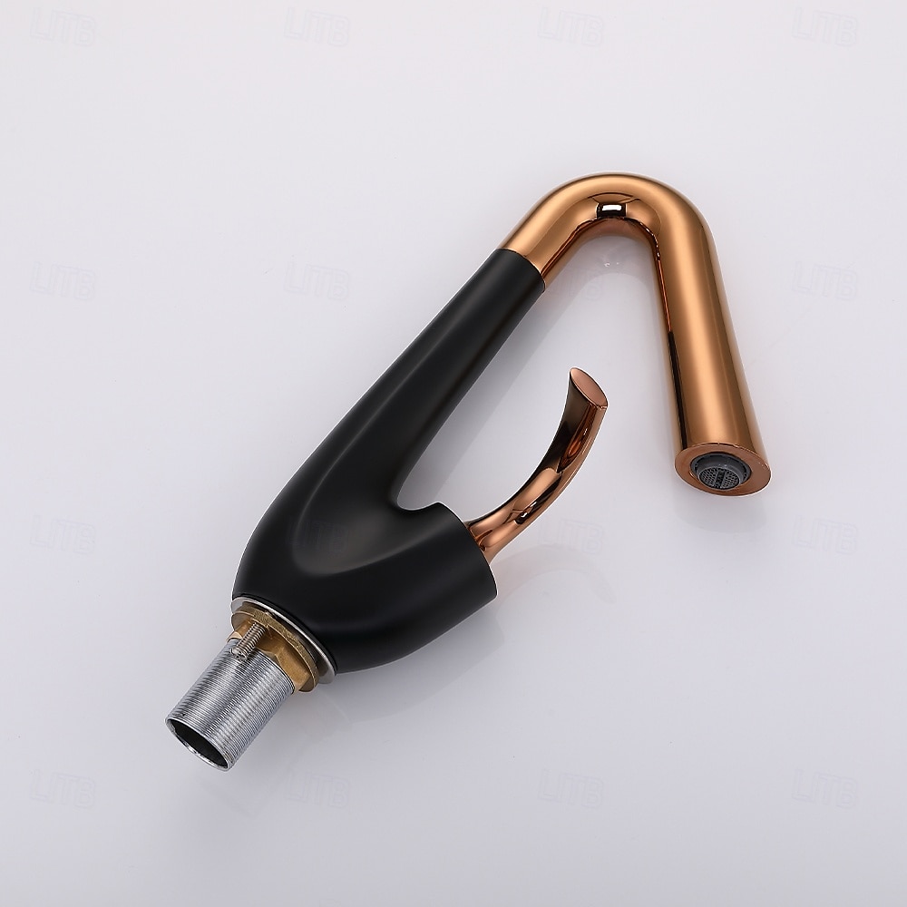 2026年 シンプルでエレガントな真鍮製洗面器用蛇口 – 温水・冷水対応、飛沫防止、回転式シンク蛇口。洗面器、カウンター下、洗面台キャビネットに使用可能。  コレクション – $239.39 –P4