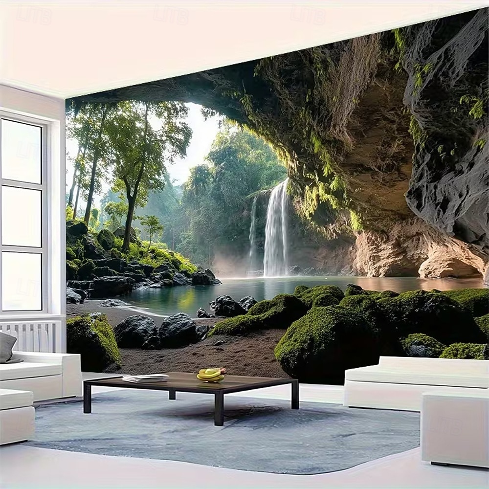 Paradis tropical, cascadă, piscină, palmieri, peisaj natural, tapiserie de perete, fundal textil mare, pentru living, dormitor, cămin, birou, decor de perete, artă murală 2026 - $20.99 –P4