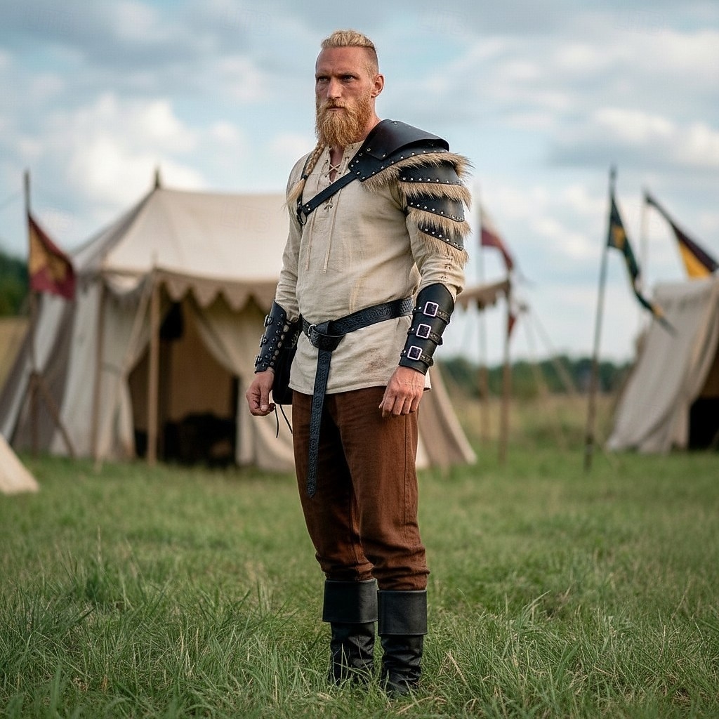 Setti Keskiaika Renessanssi Aseet ja haarniskat Asut Hieno puku Soturi Viikingit Naamiaispuku Miesten Viikinki Halloween Karnevaali Suoritus LARP Ren Faire Aikuisten Kesä Kevät Kaikki vuodenajat 2026 - $101.8 –P16