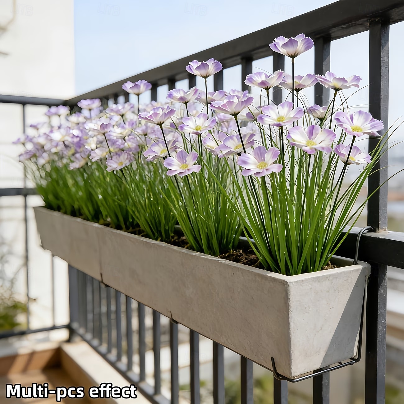 Conjunto de 7 flores artificiais para exterior e plantas bulbosas, réplicas em plástico de margaridas africanas e plantas rasteiras bulbosas, flores artificiais realistas de grama-cebola, adequadas de 2026 por $16.99 –P4