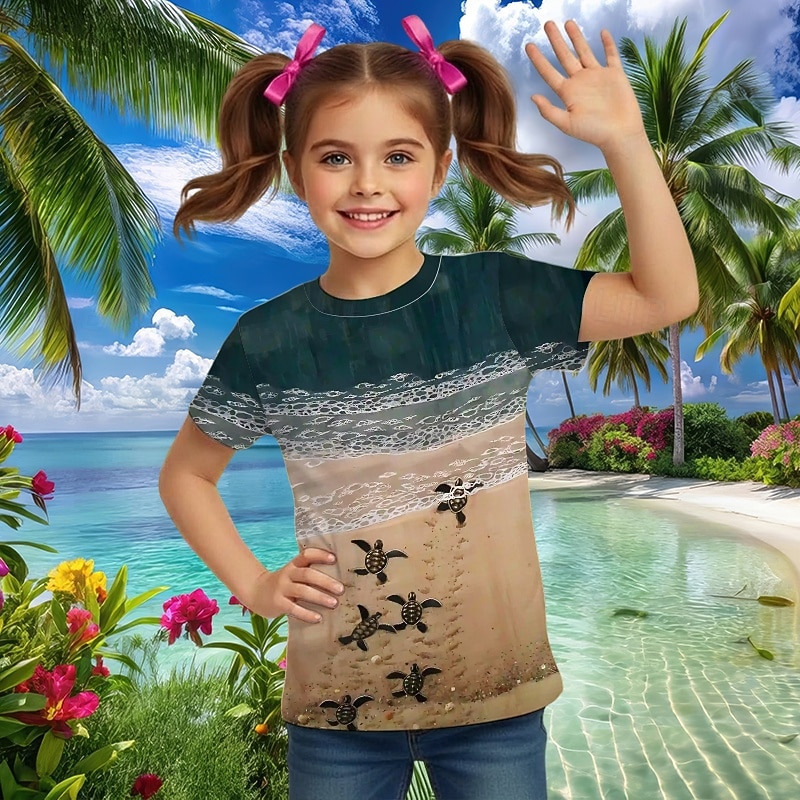 Girls' 3D Graphic Animal T shirt Tee Short Sleeve 3D Print Summer Spring Sports Fashion Streetwear Kids 4-7 Years Crew Neck Casual Daily Outdoor Regular Fit 2026 - $13.49 –P6