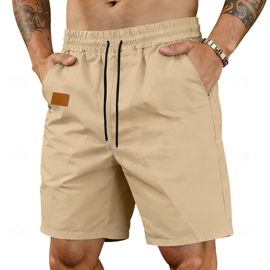 Voor heren Korte broek Casual korte broek Atletische korte broek Zak Elastische taille Effen Comfort Sneldrogend Knielengte Buiten Vakantie Modieus Streetwear blauw Zwart Inelastisch 2026 - $17.99 –P20