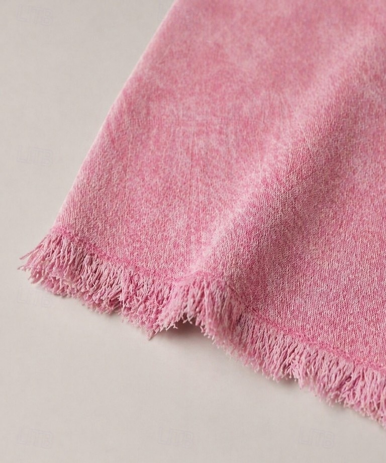 Rochie de damă până la genunchi, spălată, 90% bumbac, vintage, casual, mânecă scurtă, guler cămașă, albastru, negru, roz, vară, primăvară 2026 - $32.99 –P4