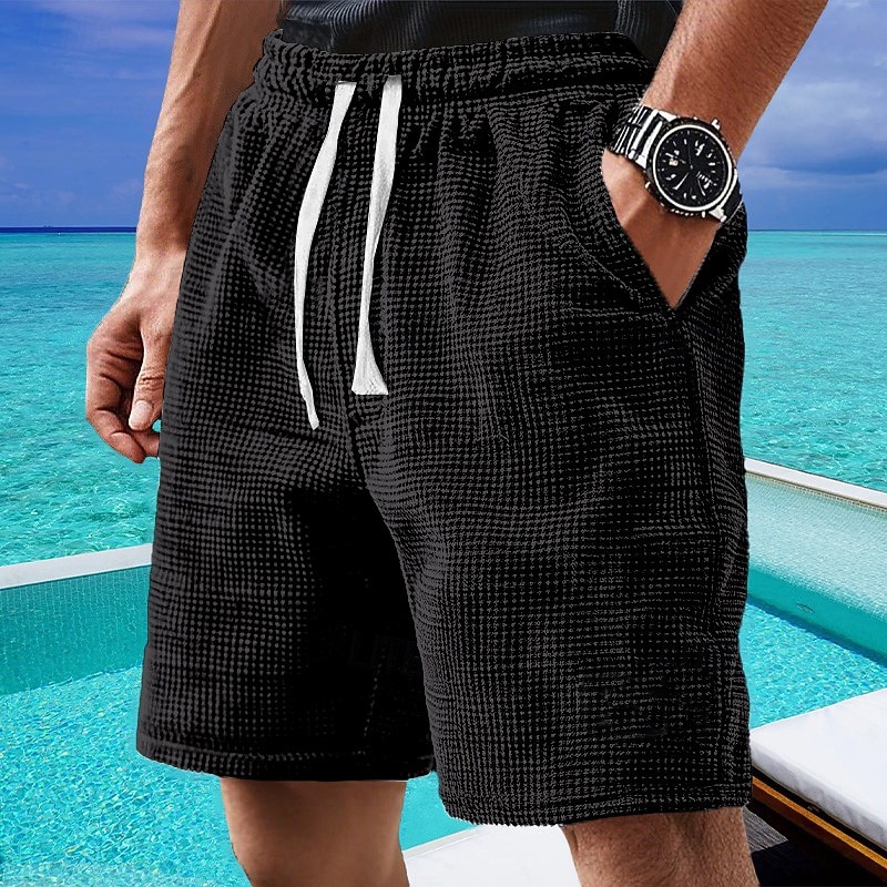 Męskie Szorty waflowe Szorty Letnie szorty Szorty na co dzień Ściągana na sznurek Kieszeń Elastyczny pas Równina Komfort Oddychający Krótki Na zewnątrz Urlop Sportowy Codzienny Biały Jasnozielony 2026 - $21.99 –P1