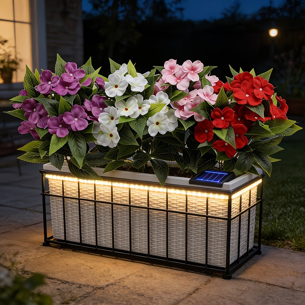 2026年 インパチェンスの造花2個セット、マルチカラーの造花鉢植え、中庭やバルコニー用の高品質装飾品、長持ちする造花、家庭や屋外の景観  コレクション – $17.49 –P2