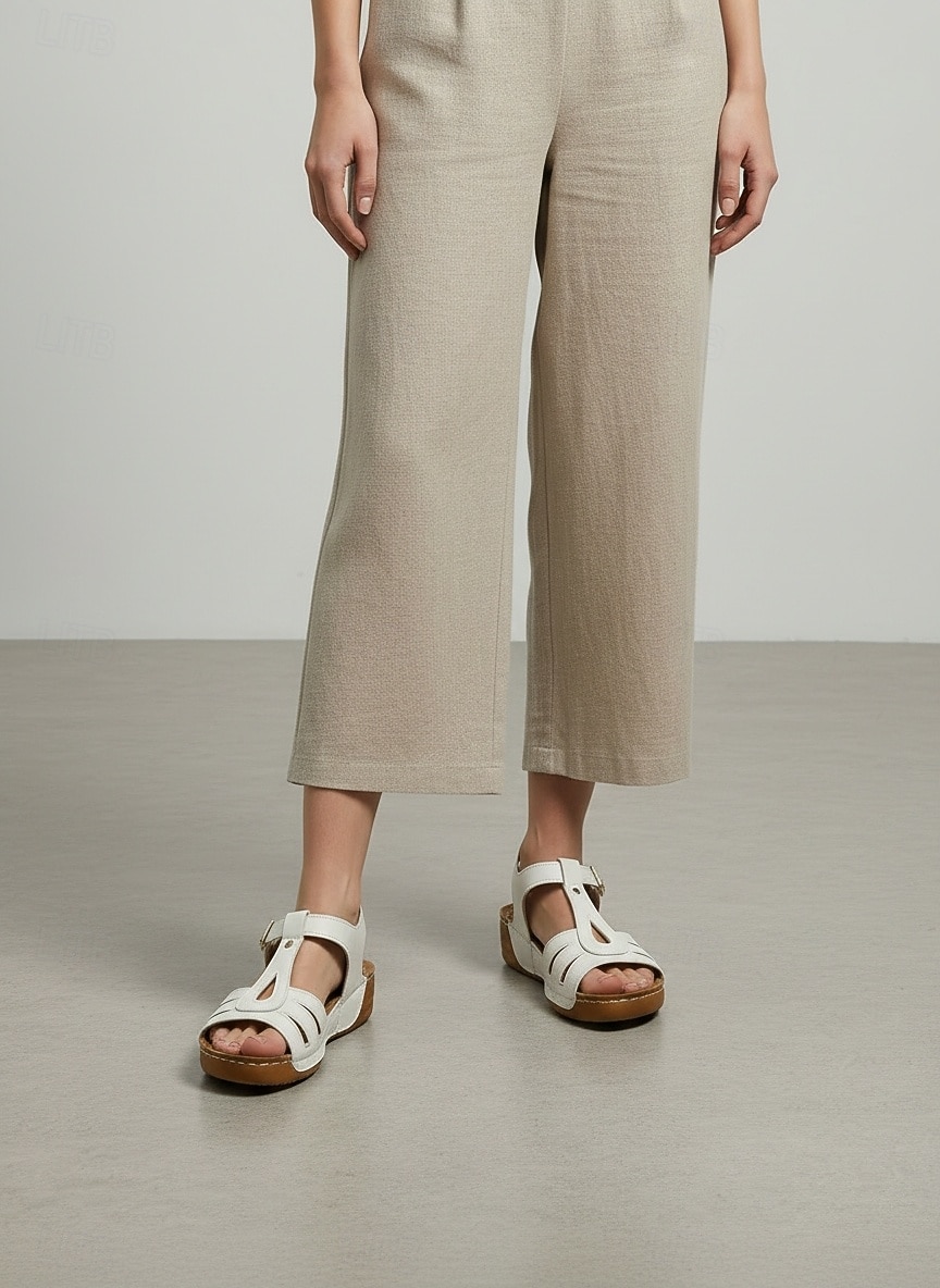 sandales plates marron à boucle en T pour femmes - sandales confortables en similicuir pour un usage quotidien et des activités de plein air de 2026 ? $24.99 –P2