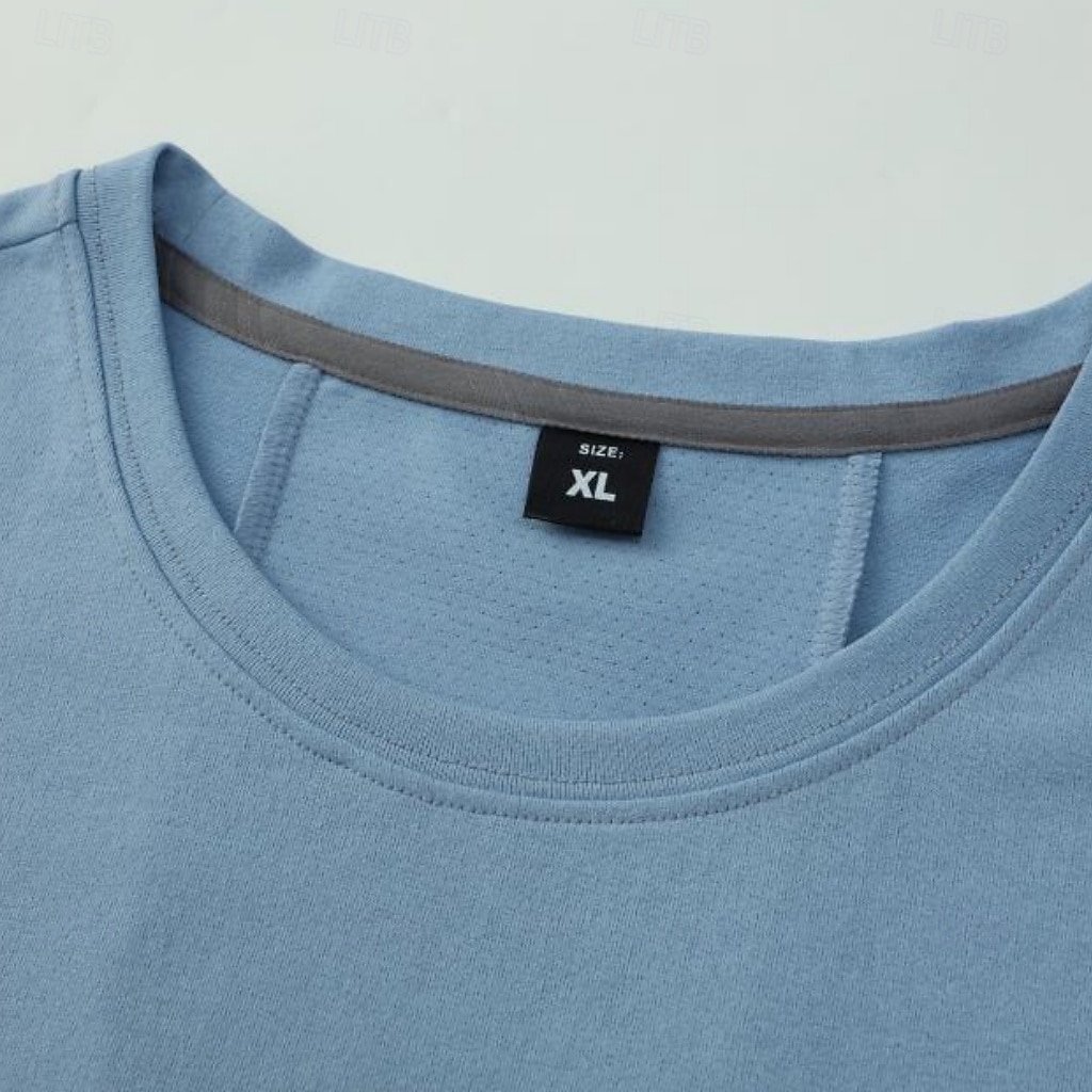 Men's T Shirt Short Sleeve Shirt Tee Top Short Sleeve Crew Neck Summer Spring Solid Color Streetwear Stylish Leisure Quick Dry Slim Daily Vacation Sport Black Blue Grey Top Tee for Men 2026 - $22.99 –P15