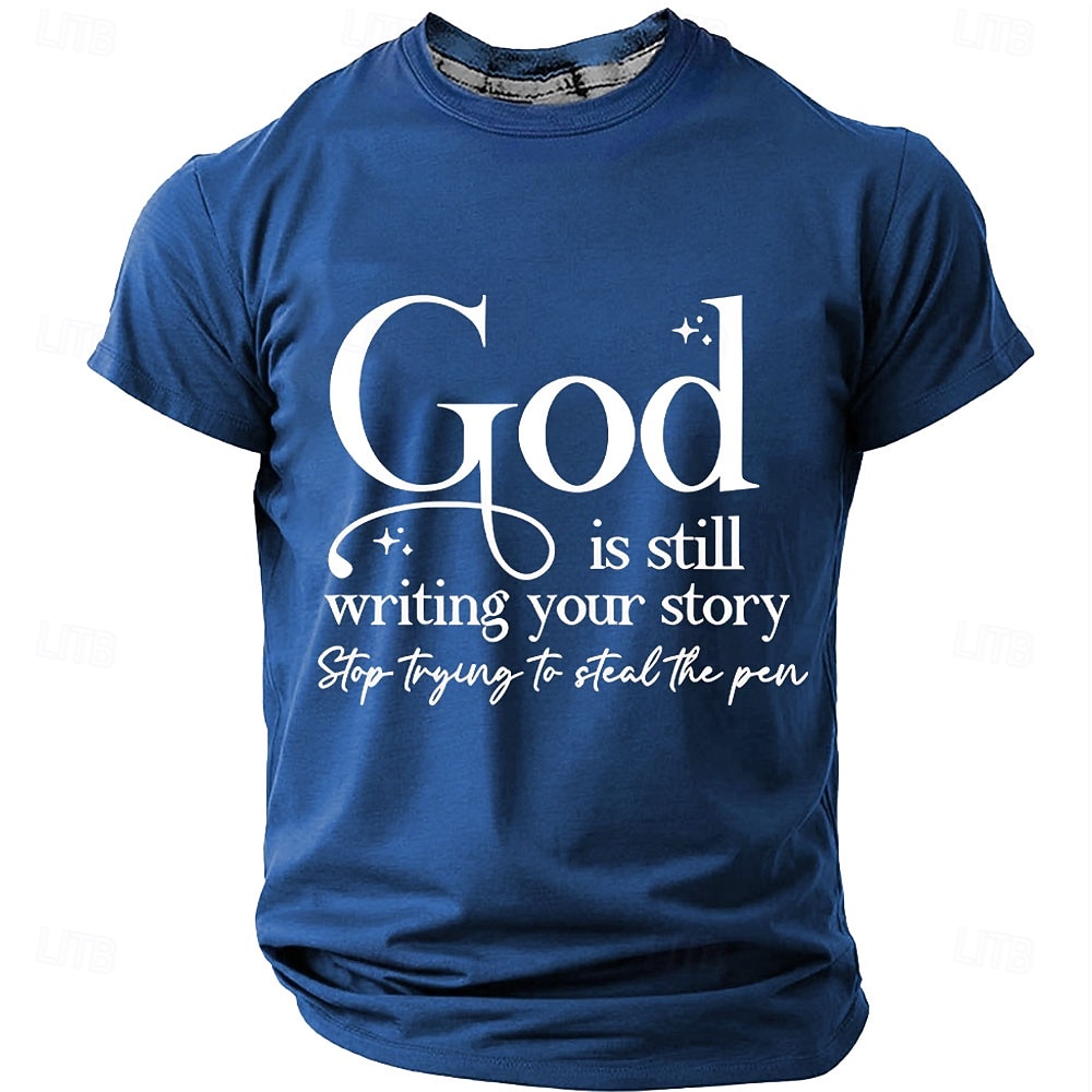 Dio sta ancora scrivendo la tua storia t-shirt da uomo cristiana religiosa spirituale fede t-shirt grafica girocollo manica corta blu royal chiesa adorazione regalo ispiratore per credenti del 2026 a $18.99 –P1