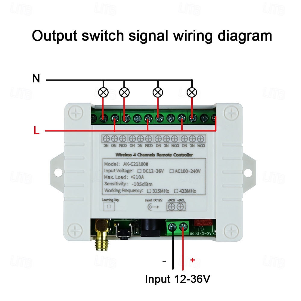 DC 12V 24V 36V 4-Channel Wireless Remote Control Switch, 433MHz RF Relay Receiver Module with 2 Long Range Antennas & 4-Button Transmitter, 10A Controller for Garage Gate Lights DIY 2026 - $25.99 –P8
