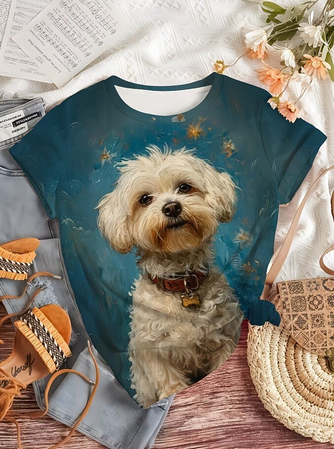 Easter Women's T Shirt Print Graphic Animal Cartoon Fashion Stylish Classic Short Sleeve Crew Neck Regular Tops Casual Daily Weekend Blue Light Beige Black Pink Purple Summer Spring 2026 - $21.99 –P5