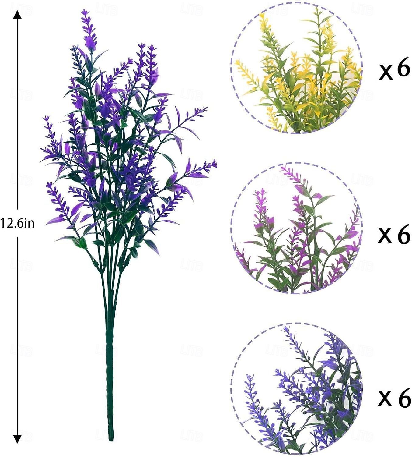 9 Bundles Artificial Lavender Flowers Outdoor UV Resistant Fake Plastic Flowers Faux Plastic Shrubs for Indoor Outdoor Window Home Garden Decoration 2026 - $13.49 –P2