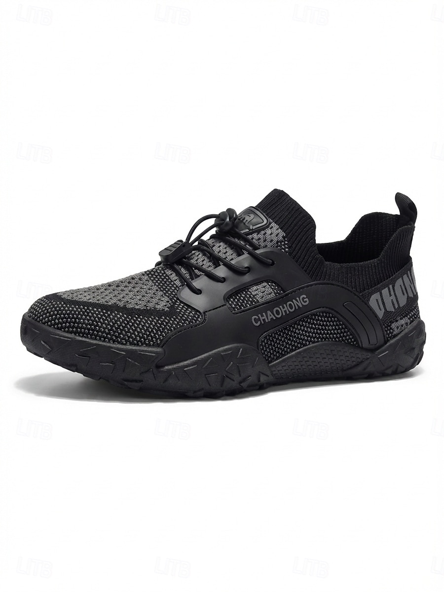 Men's Gray and Black Outdoor Sneakers Lace-Up Lightweight Breathable Comfort Walking Shoes Durable Sport Casual Footwear for Outdoor Resort, Vacation Travel, Warm Weather 2026 - $34.99 –P6
