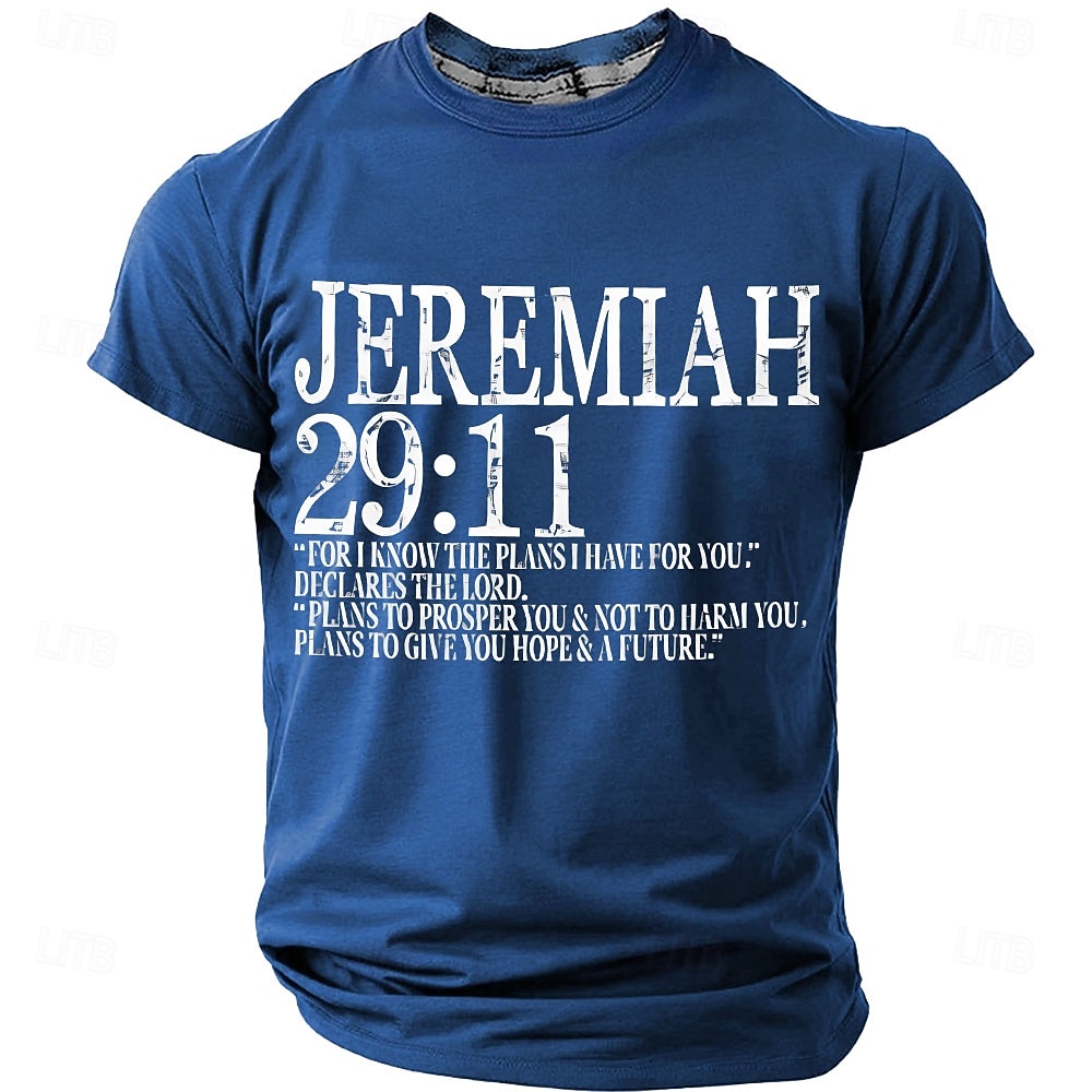 Maglietta da uomo con versetto biblico Geremia 29:11 "Io conosco i progetti che ho per voi", grafica cristiana, vestibilità regolare, abbigliamento religioso di design, taglie S, M, L, XL, XXL, XXXL del 2026 a $18.99 –P4