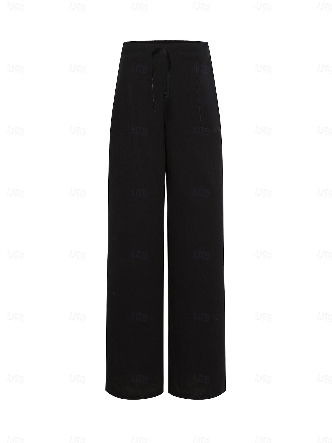 Pantaloni da donna taglie forti 100% cotone a gamba larga, ideali per vacanze, basic, casual, per tutti i giorni, lunghezza intera, vita alta, tinta unita, coulisse, gamba larga, comodi, ad asciugatura rapida, morbidi, anelastici, grigi, neri, bianchi del 2026 a $17.99 –P13