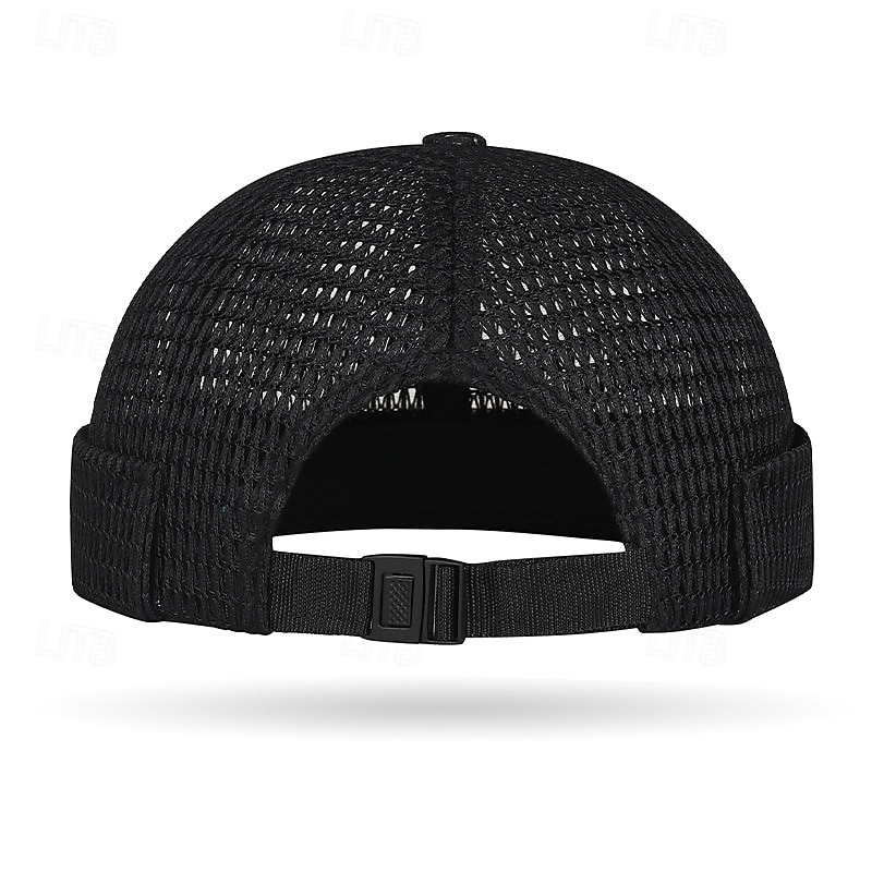 Pălărie de vară pentru bărbați, fără boruri, respirabilă, cu plasă ușoară, cu etichetă din piele, ventilație cu grilă goală, pălărie de soare unisex în stil hip hop pentru exterior 2026 - $15.99 –P6