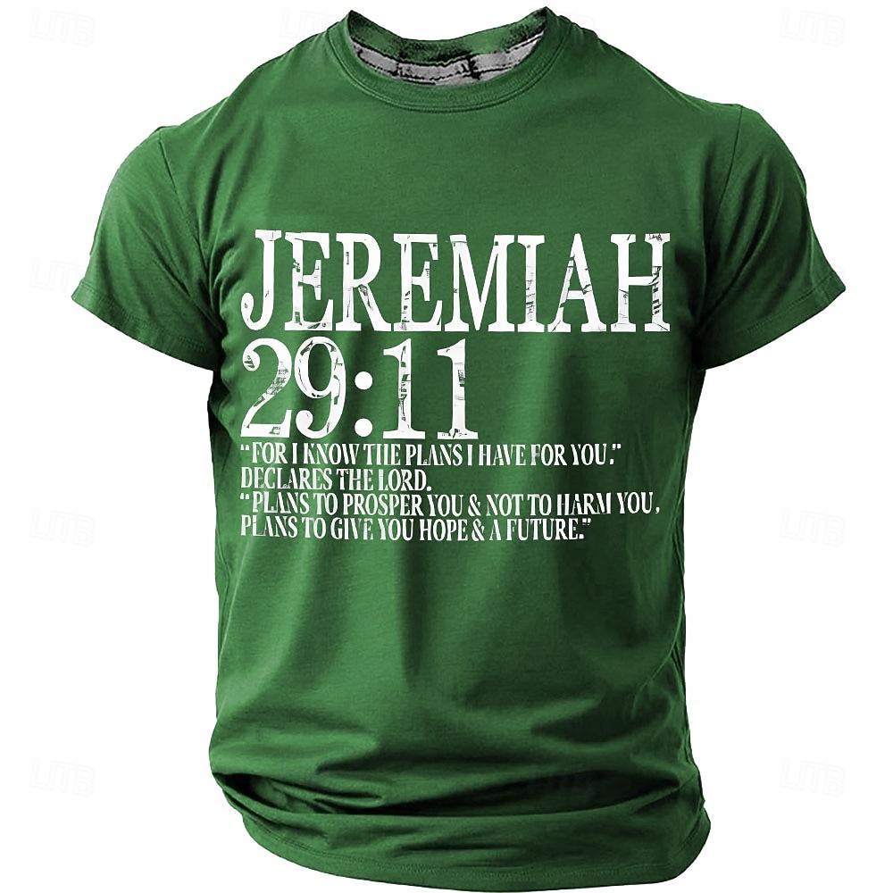 Maglietta da uomo con versetto biblico Geremia 29:11 "Io conosco i progetti che ho per voi", grafica cristiana, vestibilità regolare, abbigliamento religioso di design, taglie S, M, L, XL, XXL, XXXL del 2026 a $18.99 –P3