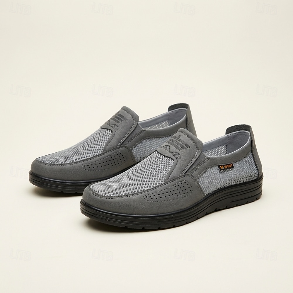 Men's Gray Slip-On Casual Loafers Breathable Lightweight Comfort Walking Shoes for Daily Wear, Travel, Commuting, Office and Smart Casual Style 2026 - $14.84 –P4