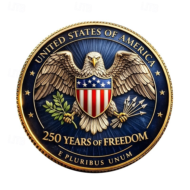 Pamětní mince k 250. výročí USA 1776-2026, vlastenecká medaile orla bělohlavého, e pluribus unum, 250 let svobody, sběratelský dárek z americké historie 2026 - $19.99 –P3