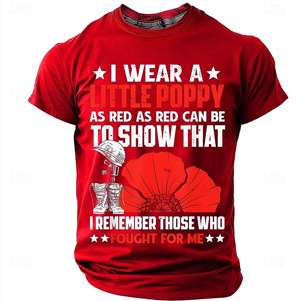 Día de los Caídos Hombre Argot divertido Camiseta Manga Corta Camiseta Impresión 3D Cuello Barco Camisa Moda Diario Diario Calle Azul Piscina Rojo Verano Primavera Ropa S M L XL XXL XXXL 2026 - $18.99 –P12