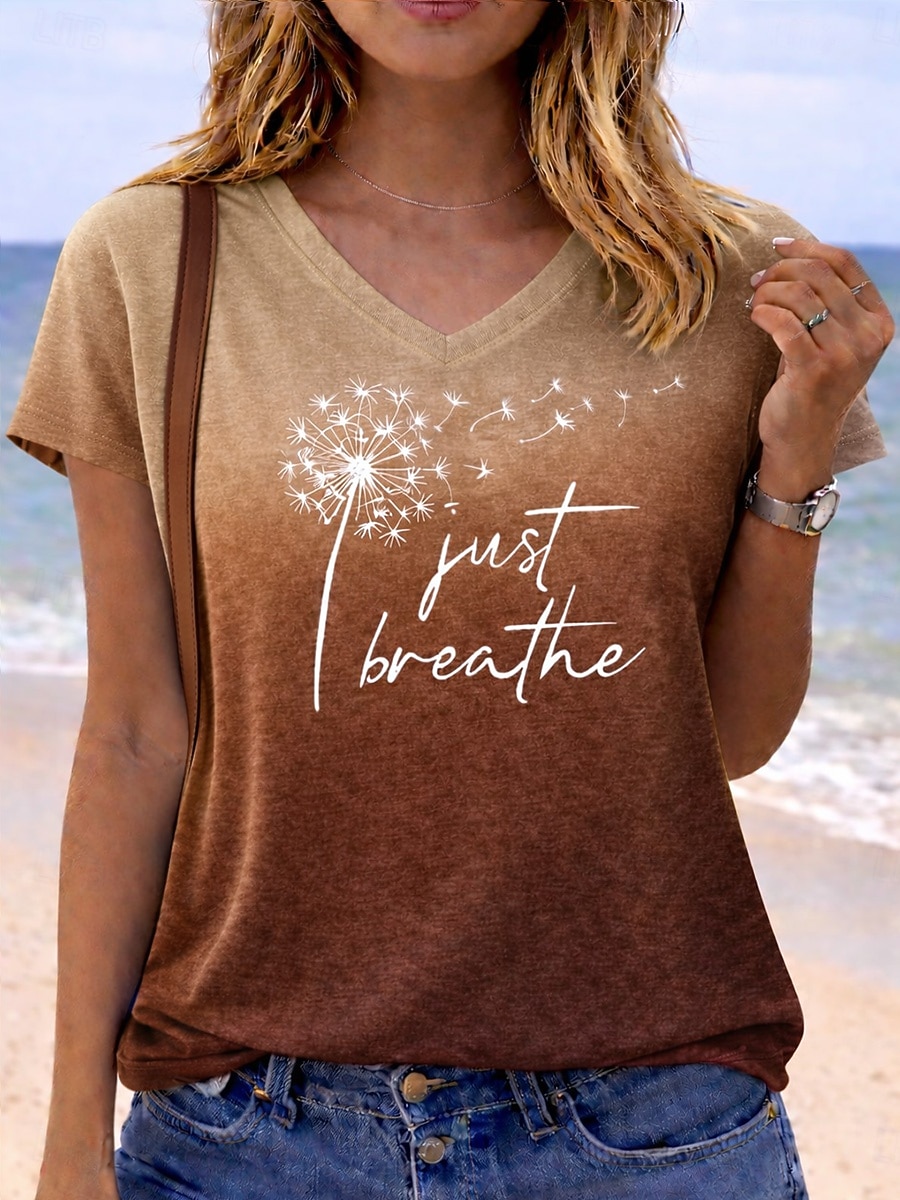 Femmes T-shirt Imprimé Graphique Lettre Équipe de football Élégant Classique Occasionnel Manche Courte Col en V Hauts Réguliers Occasionnel Quotidien Bleu Violet Orange Vert Bis Été Printemps de 2026 ? $21.99 –P5
