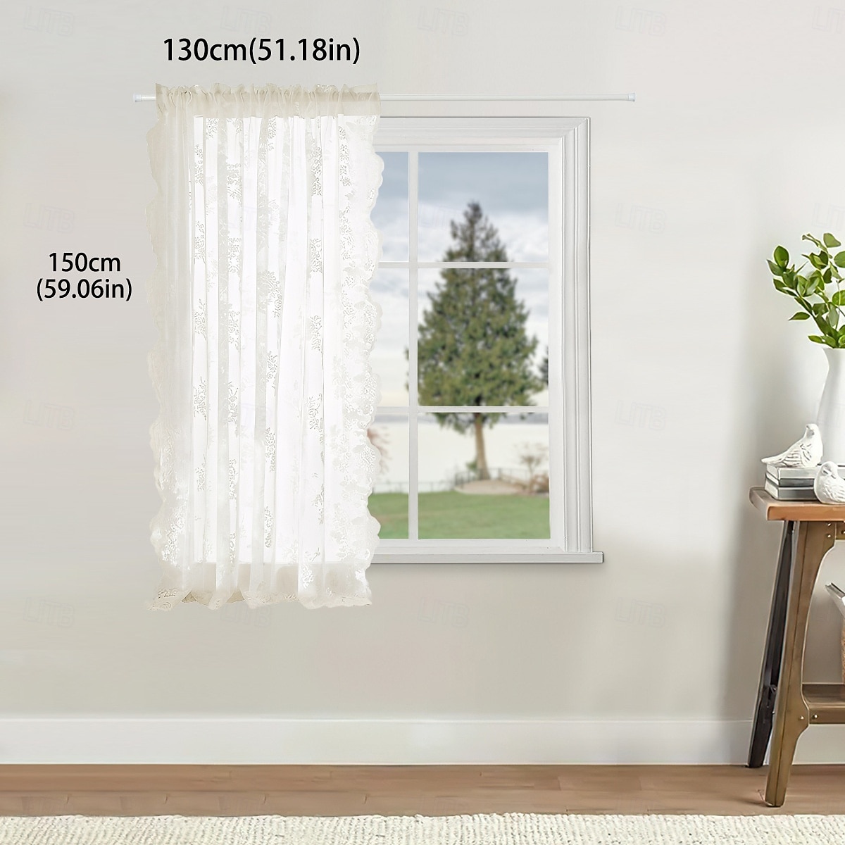 White Lace Sheer Curtains Floral Embroidered Window Curtain Panels Light Filtering Rod Pocket Vintage Sheer Drapes for Bedroom Living Room Farmhouse Decor 2026 - $18.99 –P9