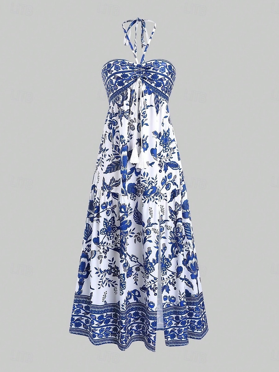 Women's Midi Dress Boho Dress Sundress Casual Dress Slip Dress Elegant Fashion Modern Outdoor Vacation Going out Regular Fit Plain Sleeveless Strapless Blue White Pink Summer Spring 2026 - $32.99 –P8