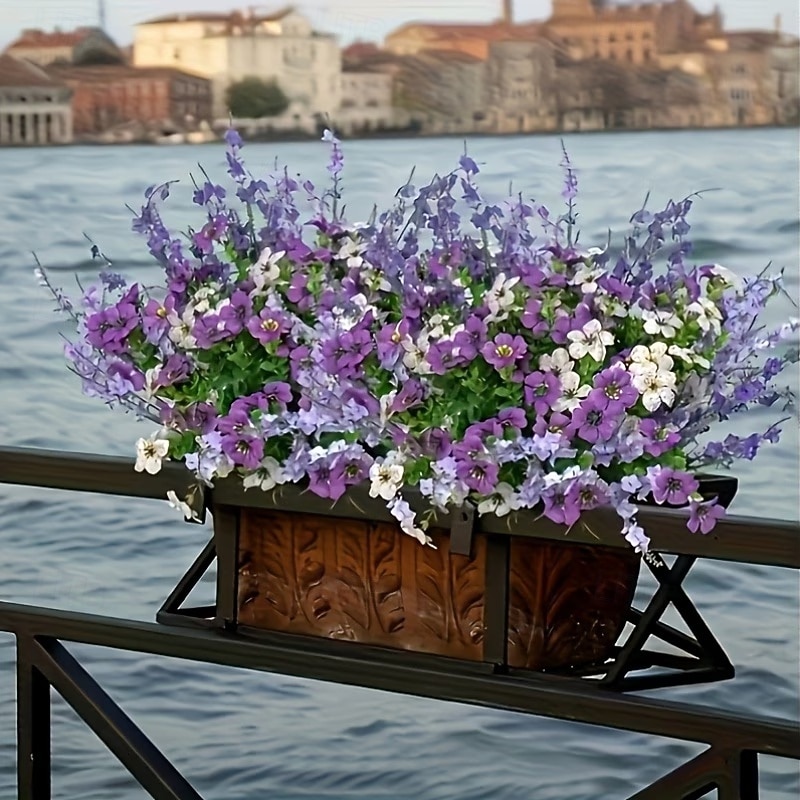 30 künstliche Blumenarrangements in Lila und Weiß mit Lavendel, Veilchen, Perserfarn und Eukalyptus, realistische, farbechte Seidenblumen für Garten, Zuhause, Hochzeit, Party, Balkon und Terrasse 2026 - $25.99 –P3