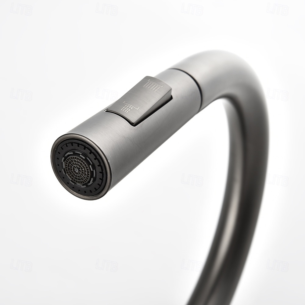 Кухонный смеситель с выдвижным распылителем, однорычажный смеситель с высоким изливом для мойки, прочная латунная конструкция, двухфункциональная распылительная головка, простая установка. 2026 - $216.99 –P49