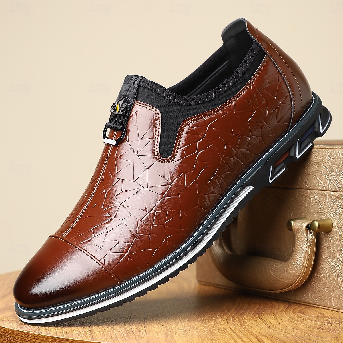 Men's White Embossed Slip-On  Shoes with Sleek Square Toe and Decorative Sole, Modern Formal Loafers for Businessmen and Stylish Men, Ideal for Weddings, Office Wear, Parties and Banquets 2026 - $54.99 –P1