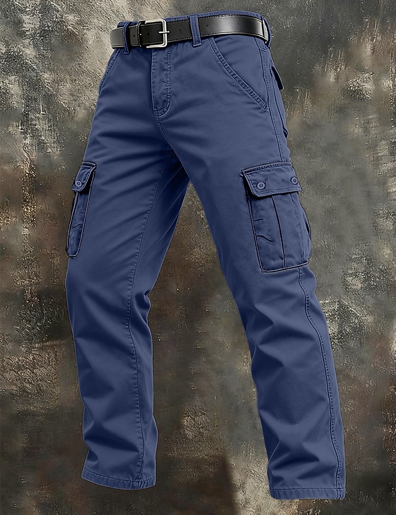 Herren Cargo-Hosen Hose Arbeitshosen Knöpfe Mehrere Taschen Einfach tragbar Volle Länge Outdoor Täglich Campen und Wandern Urlaub Mode Schwarz Armeegrün Unelastisch 2026 - $16.49 –P2