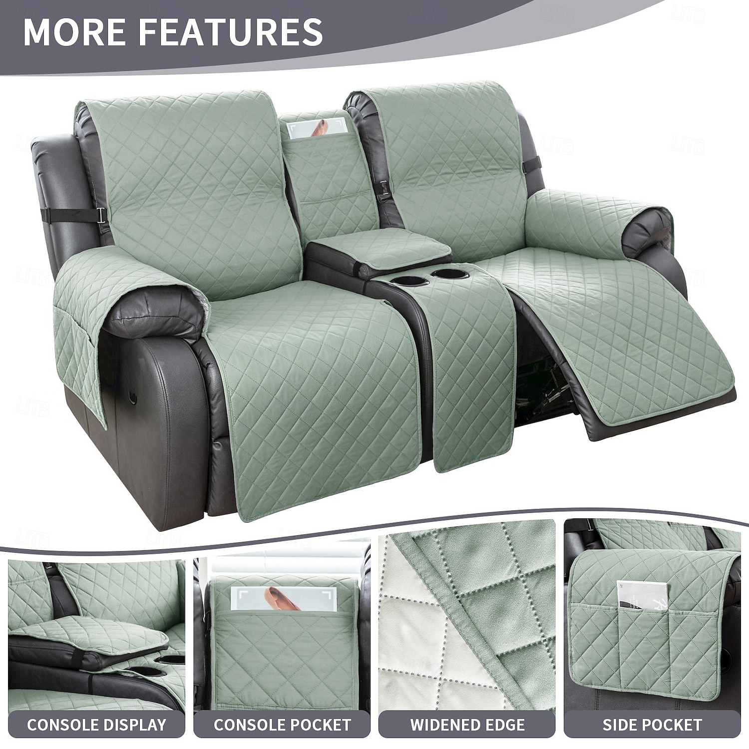 100% waterdichte hoes voor relaxbank, tweezitsbank, morsbestendig met middenconsole, antislip, gewatteerde bankbeschermer, bankhoes voor 2-zits relaxbank, meubelhoes voor thuis 2026 - $75.99 –P4