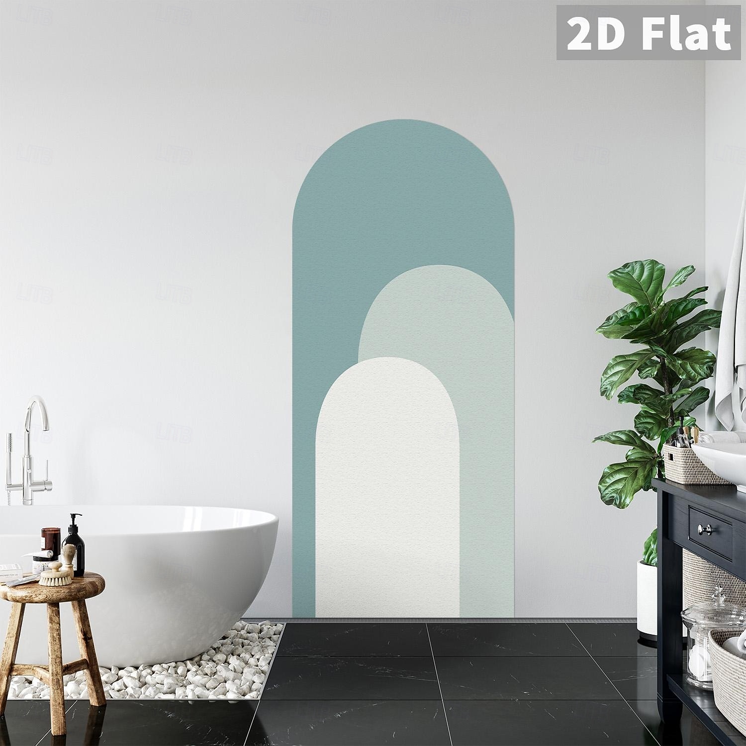 Peelable Wallpaper, Blue-Gray Geometric Pattern, Bohemian Self-Adhesive Wallpaper, Removable, Suitable for Tenant Use, Suitable for Bedroom, Bathroom, Cabinet, Vinyl Wallpaper Roll 2026 - $28.99 –P3