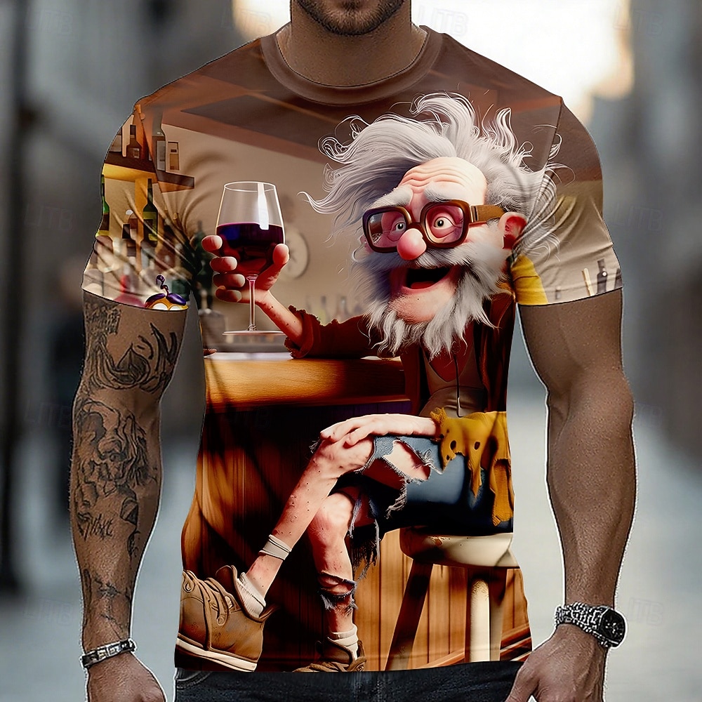 Homens 3D impressão 3D Camiseta Manga Curta Camiseta Impressão 3D Gola Redonda Camisa Exagerado Designer Diário Bandagem Festa Azul Roxo Profundo Branco Verão Primavera Todas as Estações Roupa S M L de 2026 por $19.99 –P1
