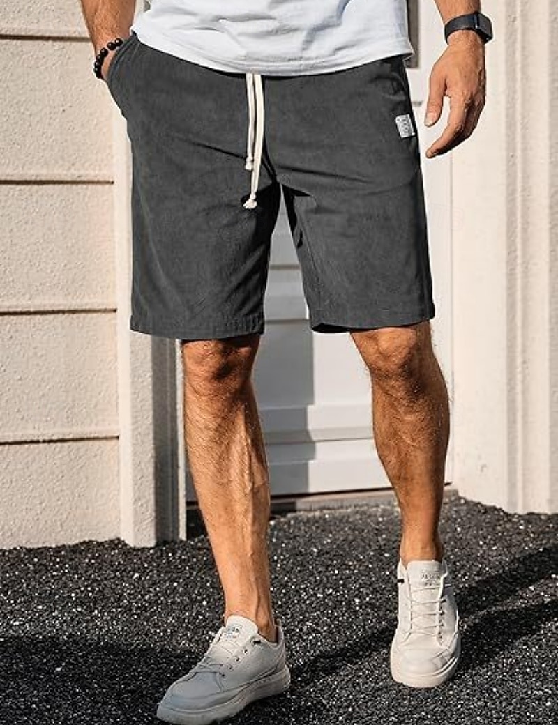Per uomo Shorts Shorts da Spiaggia Pantaloncini casual Pantaloncini di velluto a coste Tasca Elastico in vita Semplice Comodità Traspirante Lunghezza al ginocchio All'aperto Spiaggia Vacanza Vacanza del 2026 a $21.99 –P17