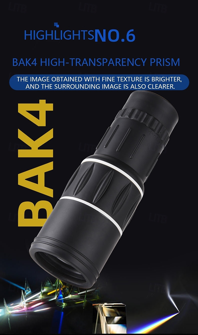 16x52 High Power Monocular Telescope with Smartphone Adapter & Tripod, HD Waterproof BAK4 Prism Monocular for Adults, Night Vision for Bird Watching, Hunting, Hiking, Concerts, Camping, Travel 2026 - $27.99 –P8