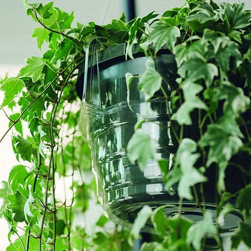10 transparente, runde Hängeampeln aus Kunststoff mit Tropfschalen, integrierten Haken und Wasserauffangbehältern, geeignet für den Innen- und Außenbereich, ideal für Gartenliebhaber 2026 - $20.99 –P8