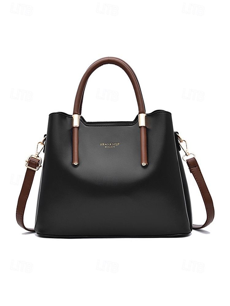 Bolso de mano elegante para mujer, de piel sintética, disponible en varios colores, con correa ajustable para el hombro, ideal para el uso diario, para ir al trabajo, para viajar y para reuniones 2026 - $29.99 –P7