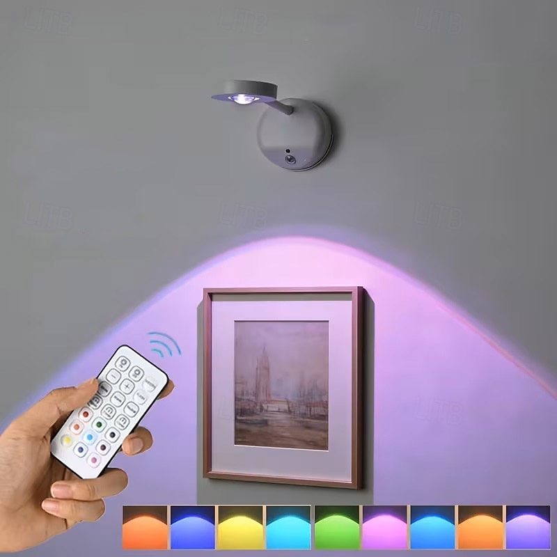 1/3PCS Wireless Remote Control Human Body Sensor Wall Lamp Rechargeable ...