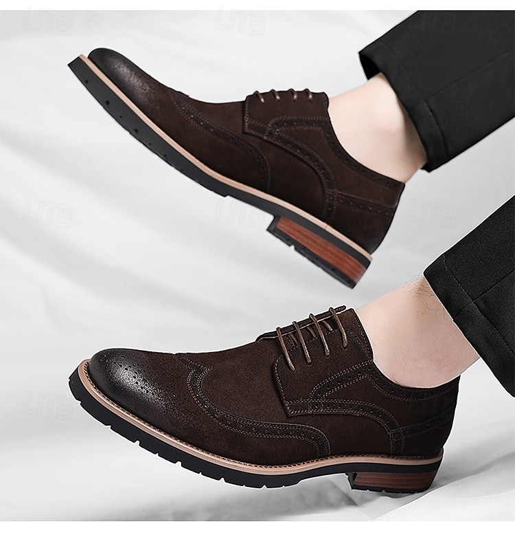 Miesten ruskeat siipikärkilliset brogue-puvunkengät, klassiset nauhalliset business-kengät, muodolliset oxfordit kypsille miehille, toimistovaatteet, häät, juhlat ja smart casual -tapahtumat 2026 - $59.99 –P2