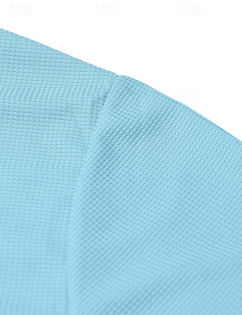 Herren T Shirt Waffel-Henley-Hemd Henley Hemd Langarmshirt Langarm Henley Sommer Frühling Einfach Mode Streetwear Freizeit Knöpfe Lässig Täglich Urlaub Blau Schwarz Weiß Top T-Shirt für Herren 2026 - $24.99 –P9