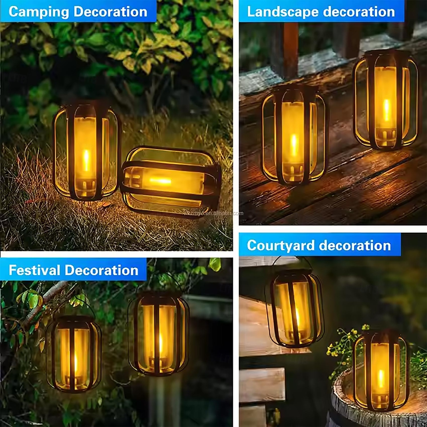 Outdoor Solar & USB Rechargeable Camping Lantern Hanging Light, 4 Lighting Modes, Waterproof LED Lamp for Garden, Patio, Camping, Home, Tripod – Perfect Ambient, Decorative, and Outdoor Lighting 2026 - $30.99 –P5