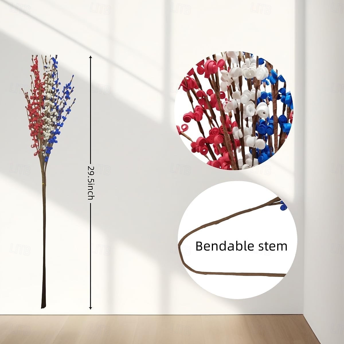 10pcs Red, White, and Blue Artificial Flowers, Patriotic Artificial Flower Picks, 29.5 Inches (Approx. 75 cm) Artificial Jasmine Flowers for Independence Day Decoration and Memorial Day Decoration 2026 - $28.99 –P2