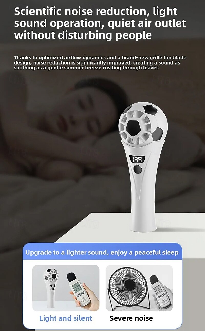 Soccer Handheld Fan, Portable Mini Fan with 199 Wind Speeds & LED Digital Display, USB Rechargeable Personal Football Fan for Match Day, Outdoor Sports, Travel, Gifts for Kids & Fans 2026 - $12.99 –P7