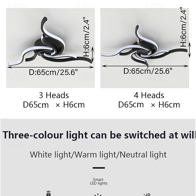 Moderne LED-Deckenleuchte, 56 W, 3360 Lumen, flache Deckenmontage, Deckenleuchte für Küche, Schlafzimmer, Arbeitszimmer, Wohnzimmer, Büro, Esszimmer, dimmbar mit Fernbedienung 2026 - $105.99 –P1