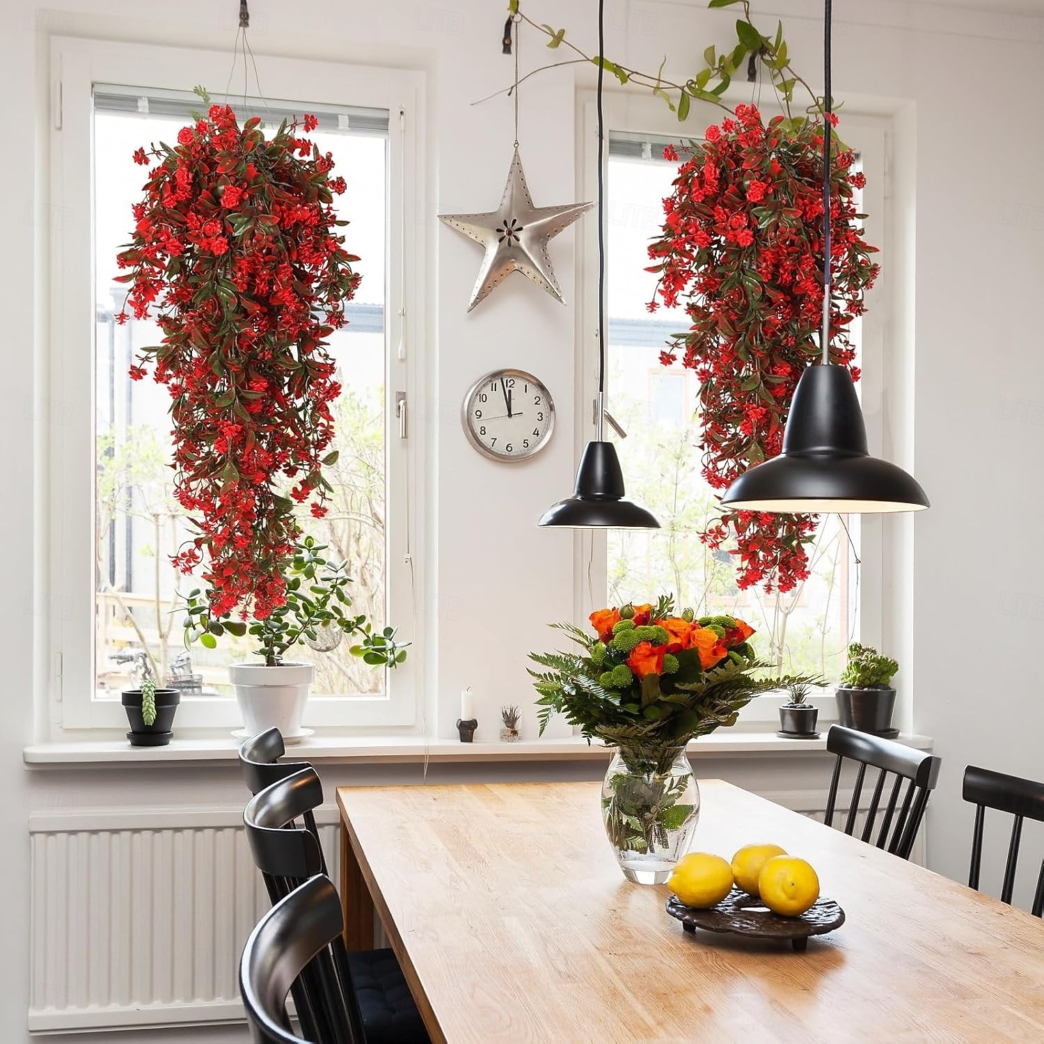 4 künstliche grüne Kunststoffblumen, künstliche Hängepflanzenranken, UV-beständig, geeignet für die Dekoration von Haus- und Gartenwänden, Büros, Hochzeiten, Partys und Hängekörben. 2026 - $21.99 –P9